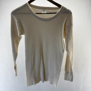 Vintage Deep North Thermal Shirt Mens Large Beige Tan Waffle Base Layer Thin 90s